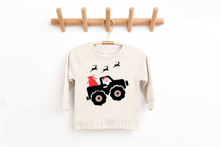 Christmas Monster Truck Pullover