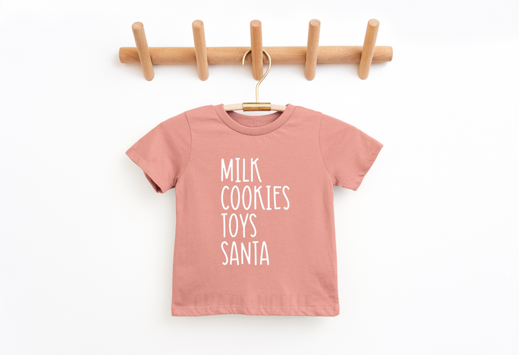 Milk Cookies Toys Santa Tee