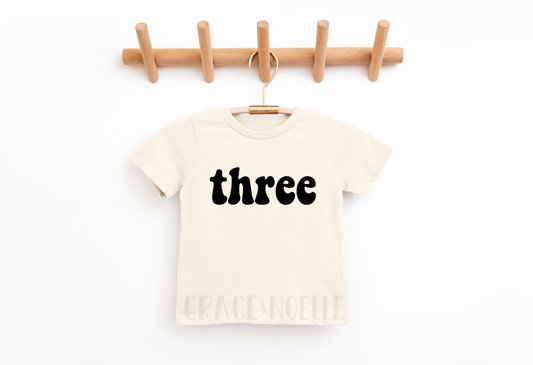 three Retro Birthday Tee