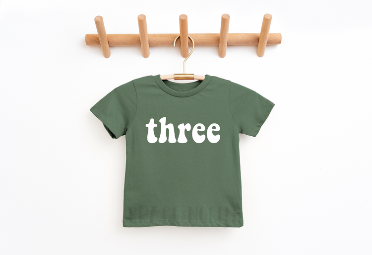 three Retro Birthday Tee