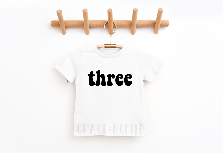 three Retro Birthday Tee