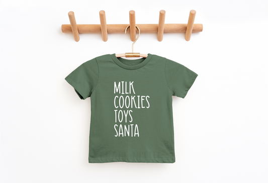 Milk Cookies Toys Santa Tee