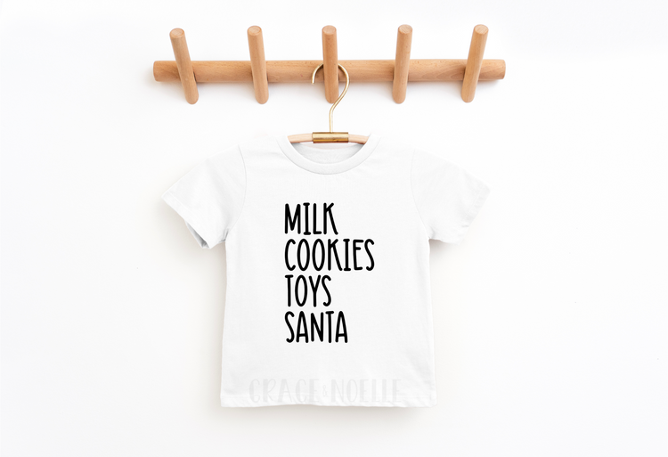 Milk Cookies Toys Santa Tee